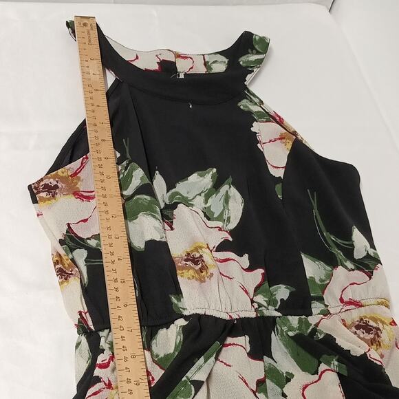 women's floral black halter sleeveless long skirt Rompers/ jumpsuit size M EUC - Picture 12 of 15